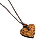 Lesena ogrlica SRCE - ČIPKA